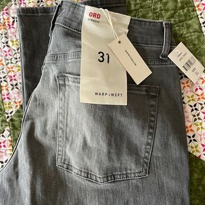 Mens NWT Warp + Weft jeans sz 31 x 34 straight gray jeans